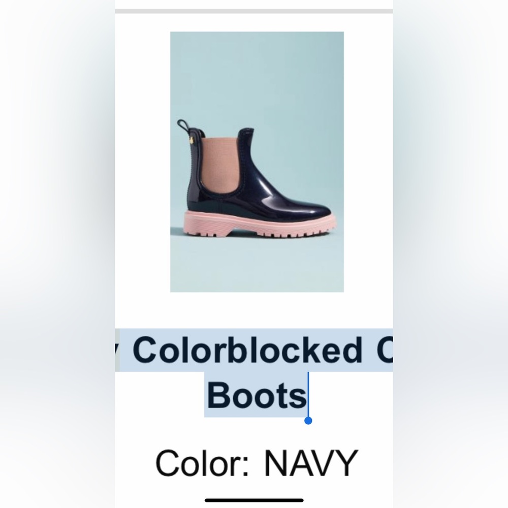 Anthropologie Colorblocked Chelsea Rain Boots